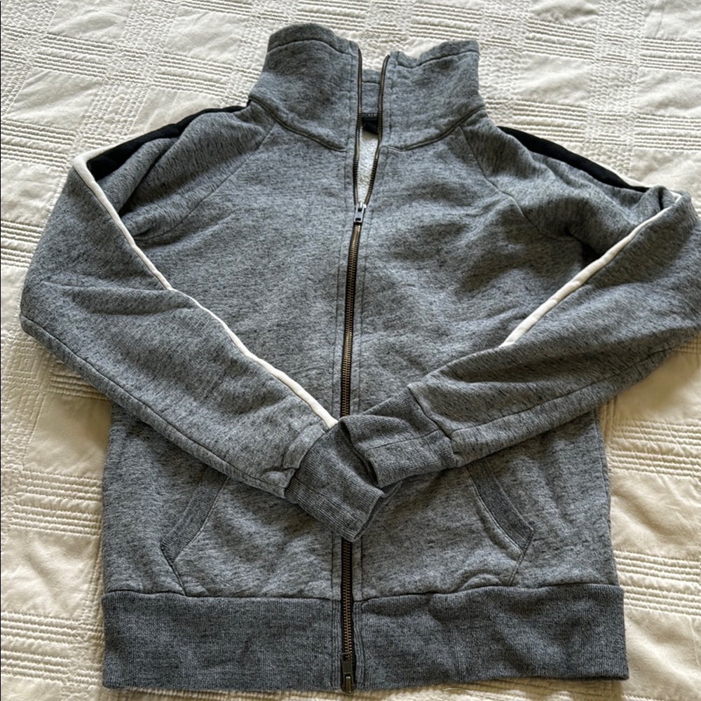 Jcrew Gray Zip-Up Jacket with Black and White Accents size xxs